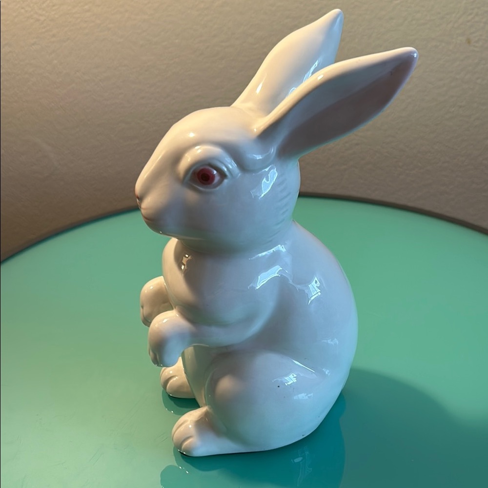 Ceramic White Rabbit Figurine - Picture 2 of 6
